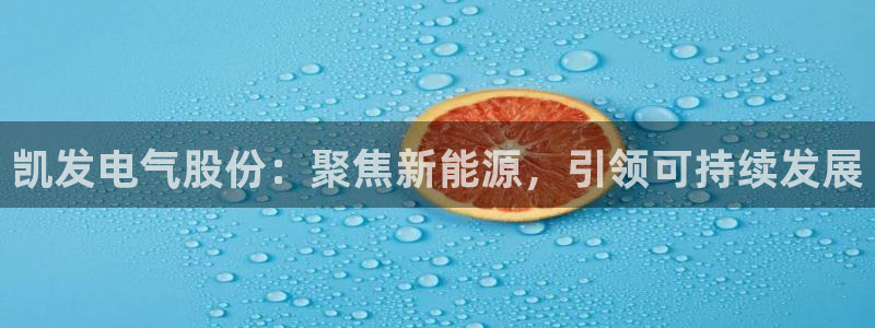 蓝图娱乐登陆：凯发电气股份：聚焦新能源，引领可持续发展